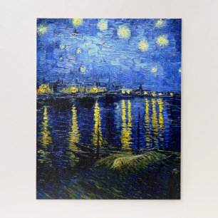 Puzzle Vintage Van Gogh, arte fino, noche estrellada sobr