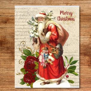 Puzzle Vintage Victoriano Santa Claus Antique Decoupage