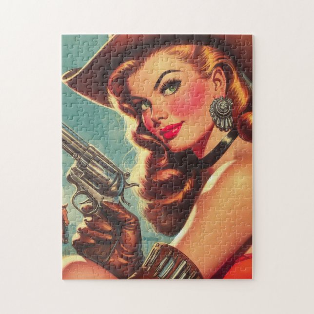 Puzzle Vintage Western Pin up (Vertical)