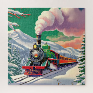Puzzle Vintage Winter Steam Train