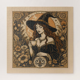 Puzzle Vintage Witch Tea Time