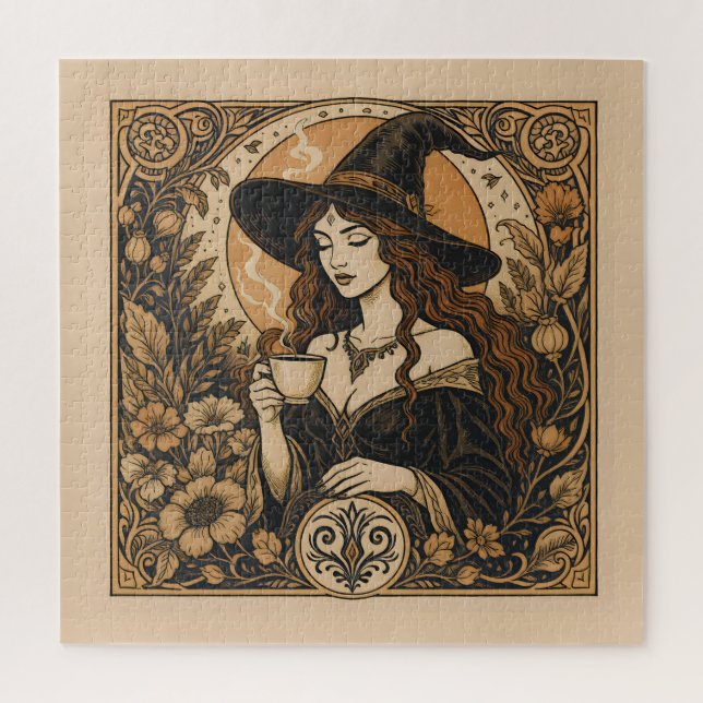 Puzzle Vintage Witch Tea Time (Vertical)