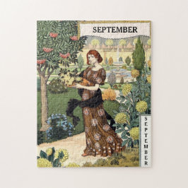 Puzzle Vintage Woman Mensual Gardening SEPTEMBER Colorful