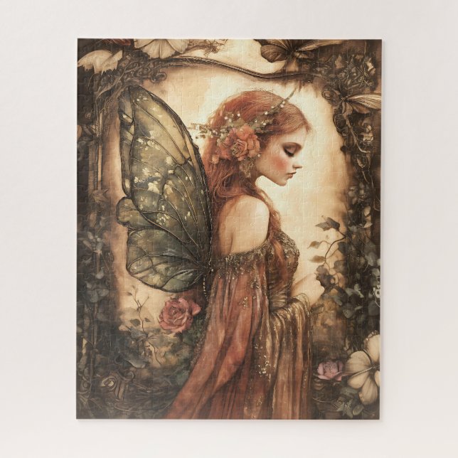 Puzzle Vintage Woodland Fairy with Rosas (Vertical)