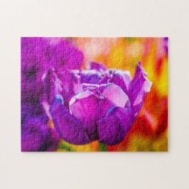 Puzzle Violet Parrot Tulip Colorful Scene