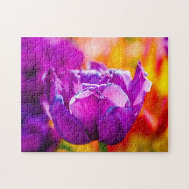 Puzzle Violet Parrot Tulip Colorful Scene (Horizontal)