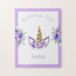 Puzzle Violeta fresca | Cumpleaños del chica unicornio