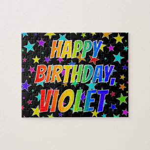 Puzzle "VIOLETA" Nombre, Divertido "FELIZ CUMPLEAÑOS"