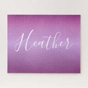 Puzzle Violeta Púrpura y Escritura Blanca Personalizada