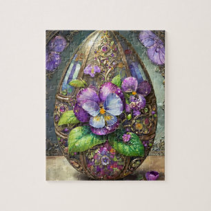 Puzzle Violetas silvestres de pie de pájaro floreciendo H