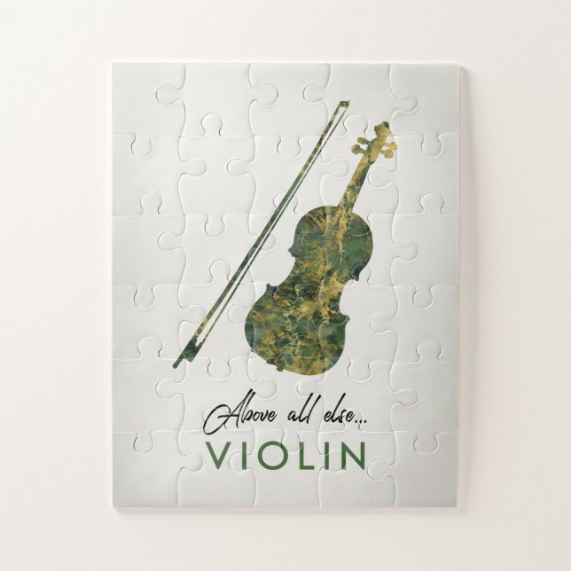 Puzzle Violin - Música de Mármol Verde (Vertical)