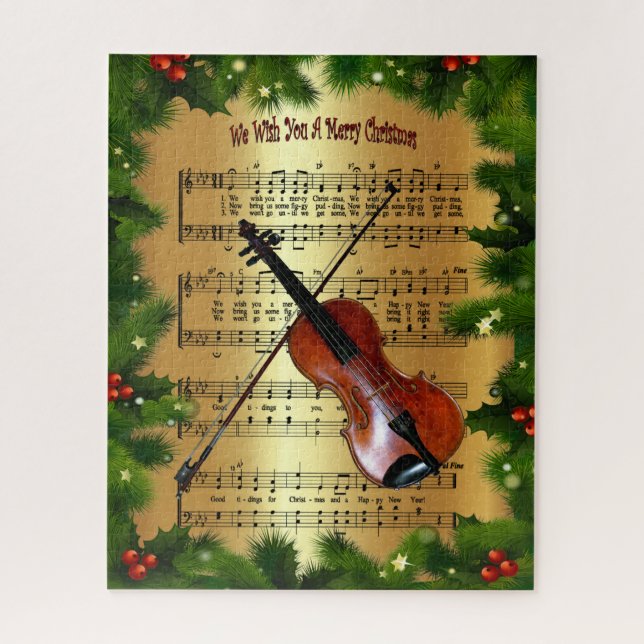 Puzzle Violin ~ "Te deseamos una Feliz Navidad" ~ (Vertical)