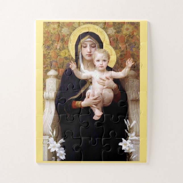 Puzzle Virgen de Bouguereau de los Lilies (Vertical)