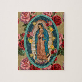 Puzzle Virgen Guadalupe María Roja Rosas Religiosas