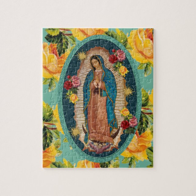 Puzzle Virgen Guadalupe María Rosas Amarillas Religiosas (Vertical)