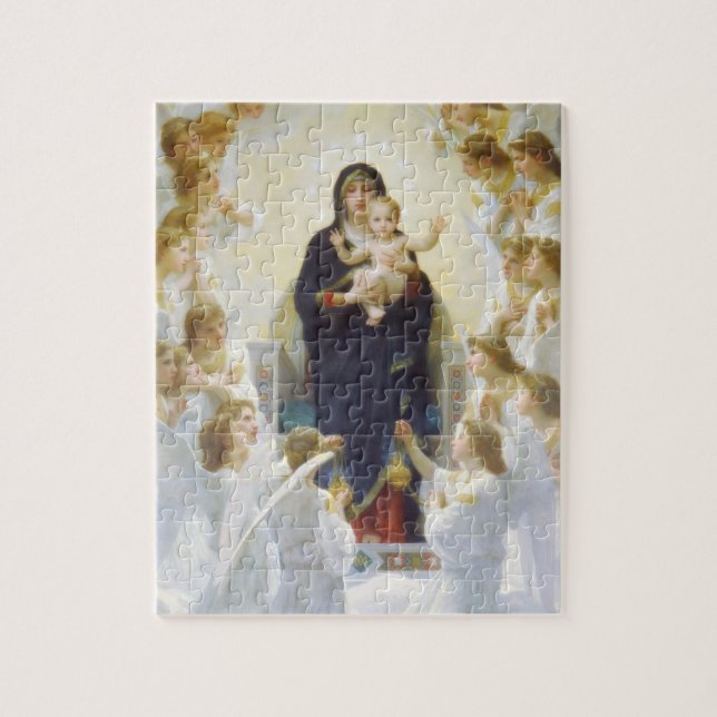 Puzzle Virgen María y Jesús con ángeles (Vertical)