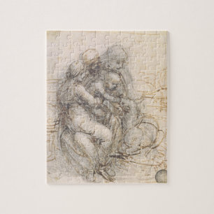Puzzle Virgen y niño con St Anne, c.1501-10 (pluma y