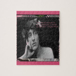Puzzle Virginia Woolf con rayas de cebra cita de escritur