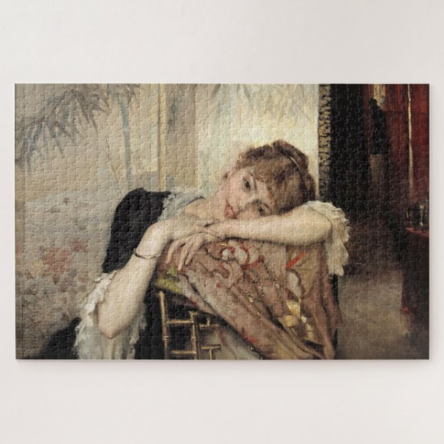 Puzzle Virginie (La mujer parisina) (de Albert Edelfelt) (Horizontal)