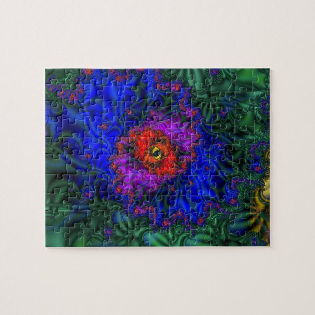 Puzzle Visión del Túnel | Arte fractal arcoiris (Horizontal)