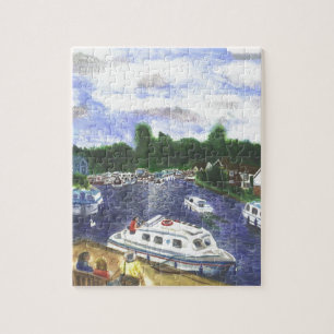Puzzle Visión desde el puente Norfolk Broads de Wroxham