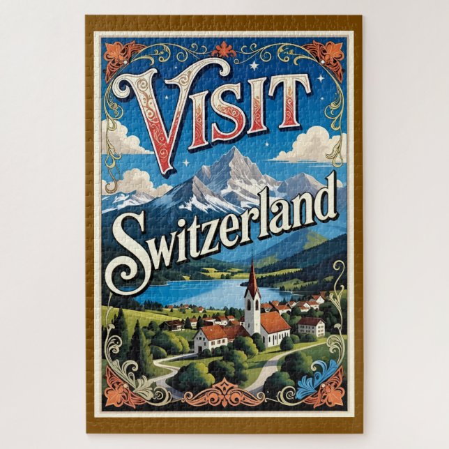 Puzzle Visit Switzerland travel poster (Vertical)