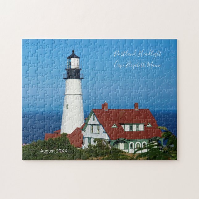 Puzzle Visita de la fecha del faro Maine Lighthouse Portl (Horizontal)