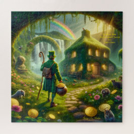 Puzzle Visita del duende a una cabaña de hadas