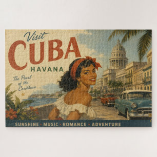 Puzzle Visita Vintage Cuba Viajes - Saludos desde La Haba