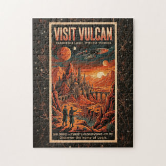 Puzzle Visita Vulcan - Póster de Viaje Galáctico Retro