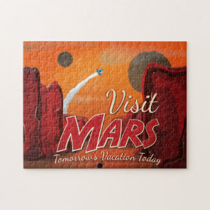 Puzzle Visite el afiche de Mars Vintage