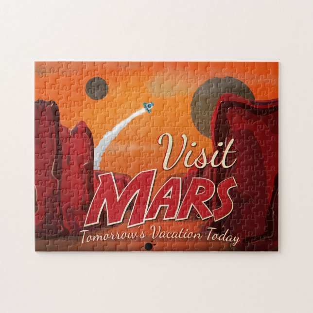 Puzzle Visite el afiche de Mars Vintage (Horizontal)