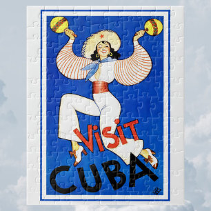Puzzle Visite La Habana, Cuba, Cartel de viaje antiguo Ma