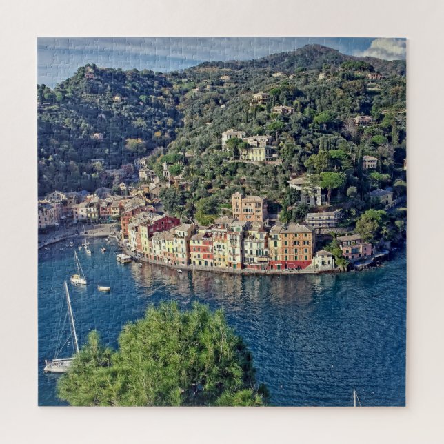 Puzzle Vista a Portofino, Italia - 20x20 - 676 pcs. (Vertical)