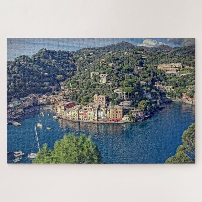 Puzzle Vista a Portofino, Italia - 20x30 - 1014 pcs. (Horizontal)