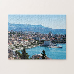 Puzzle Vista aérea del paseo marítimo de la ciudad dividi