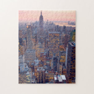Puzzle Vista amplia de Manhattan en la puesta del sol