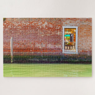 Puzzle Vista artística de una pared con puerta, Venecia,