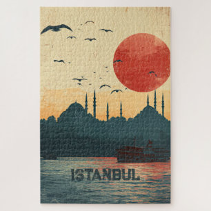 Puzzle Vista clásica del atardecer Estambul Turquía Viaje