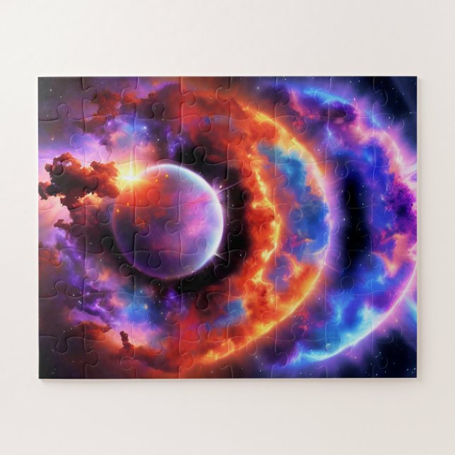 Puzzle Vista cósmica joven astrónomo del planeta místico (Horizontal)