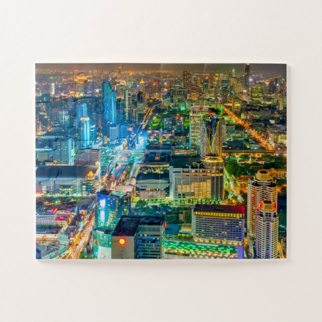 Puzzle Vista de Bangkok de noche (Horizontal)