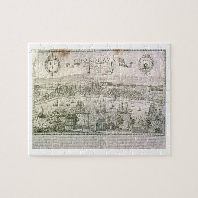 Puzzle Vista de Burdeos y del río Garona, firmada cerca (Horizontal)