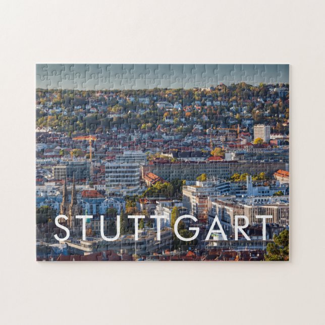 Puzzle Vista de ciudad elevada de Stuttgart (Horizontal)