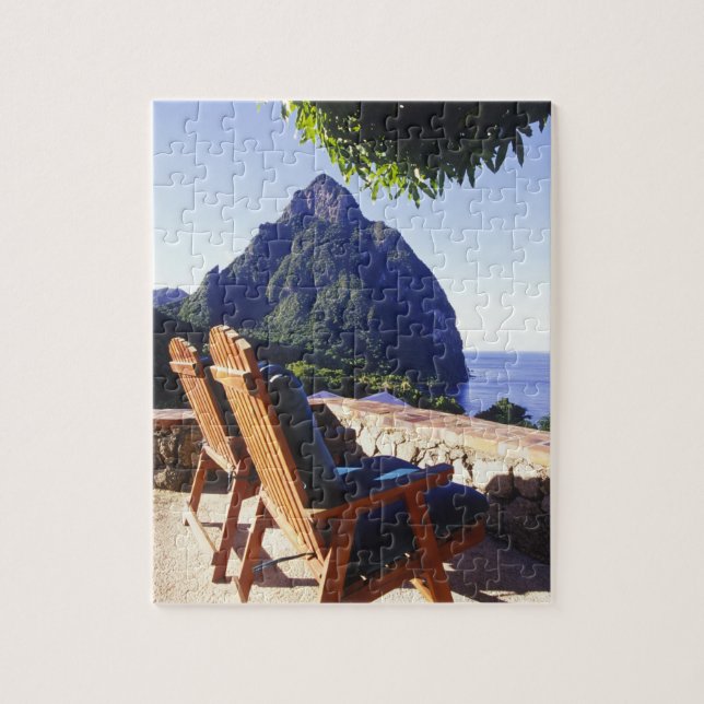Puzzle Vista de Gros Piton desde Stonefield Estate Villa (Vertical)