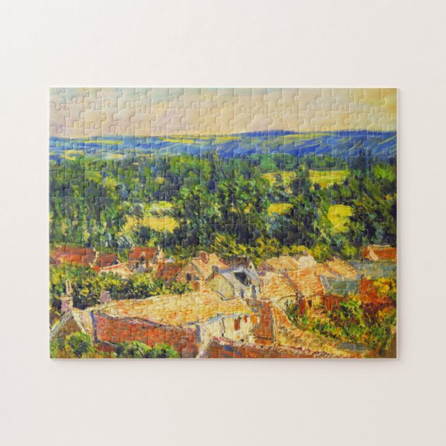 Puzzle Vista de la aldea de Giverny Monet Bella Artes (Horizontal)