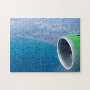 Puzzle Vista de la costa a través de la ventana del avión