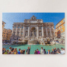 Puzzle Vista de la Fontana de Trevi con turistas, Roma, I