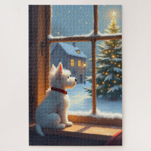 Puzzle Vista de la mañana de Navidad del West Highland Wh