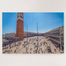 Puzzle Vista de la plaza San Marco con mucha gente, Venec