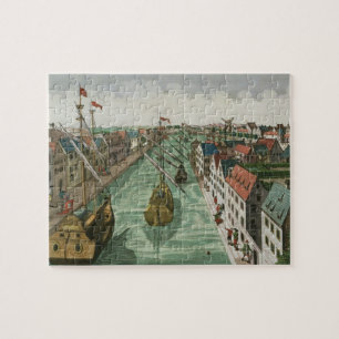 Puzzle Vista de la puerta de Kettel en Delft (grabado)